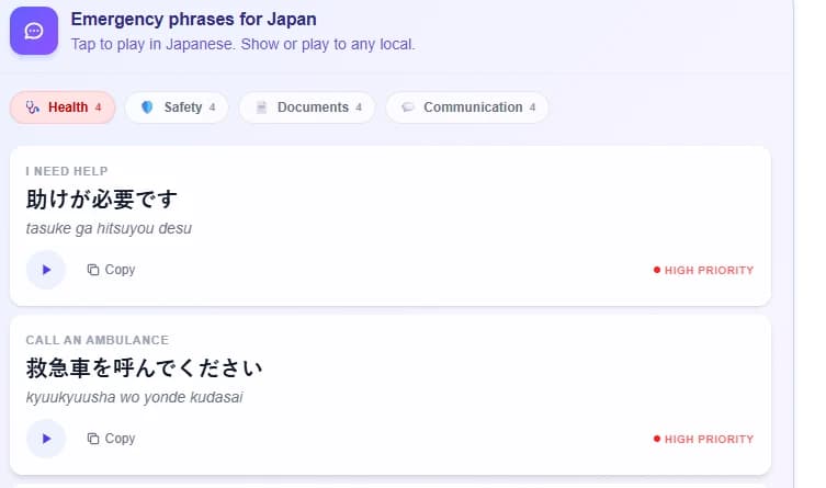 Nujne fraze za Japonsko: »Potrebujem pomoč« v japonščini s fonetično izgovorjavo in zvokom