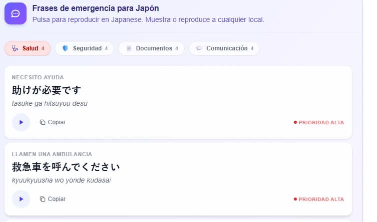 Frases de emergencia para Japón: 'Necesito ayuda' en japonés con pronunciación fonética y audio